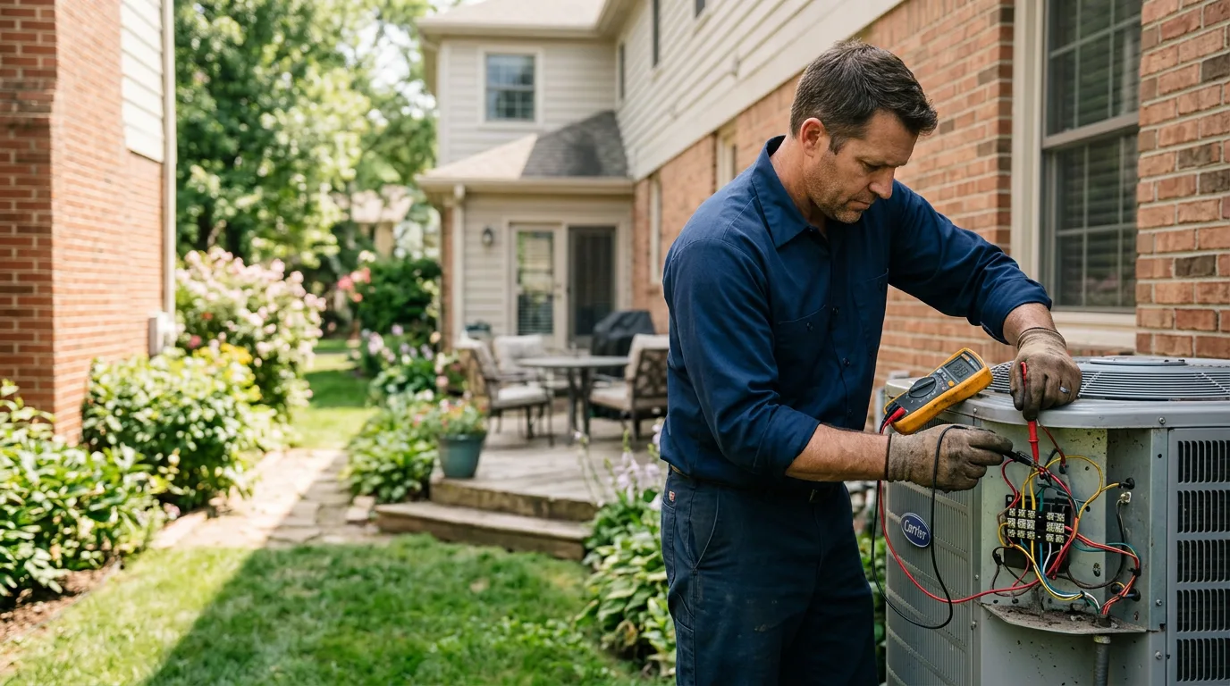 HVAC technician working near Blue Mountain Lake, NY